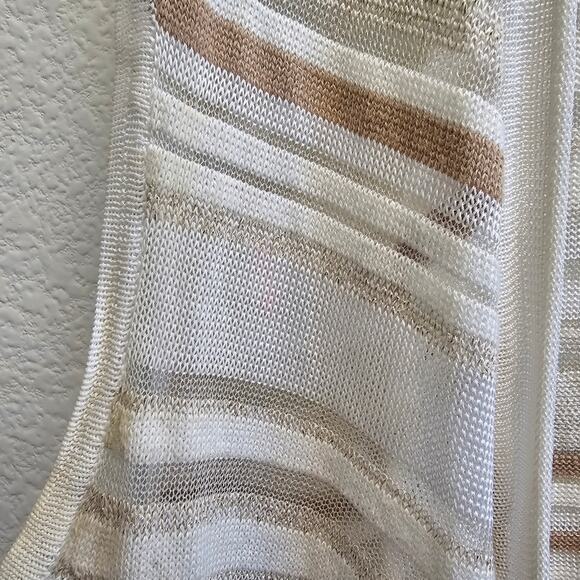 White House Black Market Striped Open Knit Vest Small– Coastal, Boho, Minimalist - Picture 6 of 6